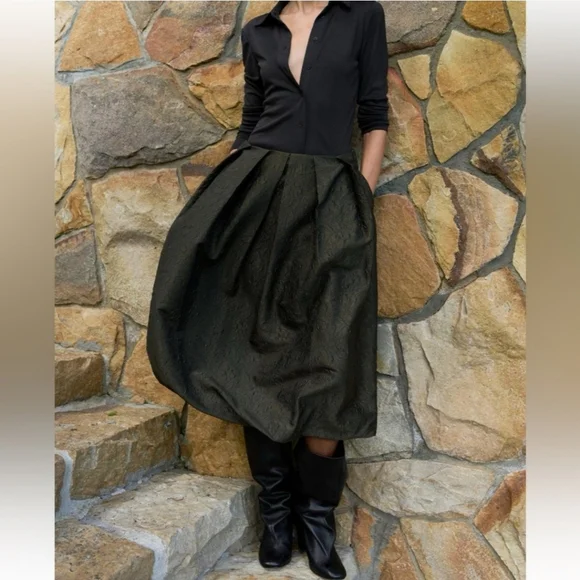 Zara Voluminous Balloon midi skirt size XS and S - Picture 6 of 13